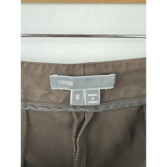 Vince Womens Size 6 Brown Slim Fit Pants With Front Zipper Pockets - Picture 5 of 5